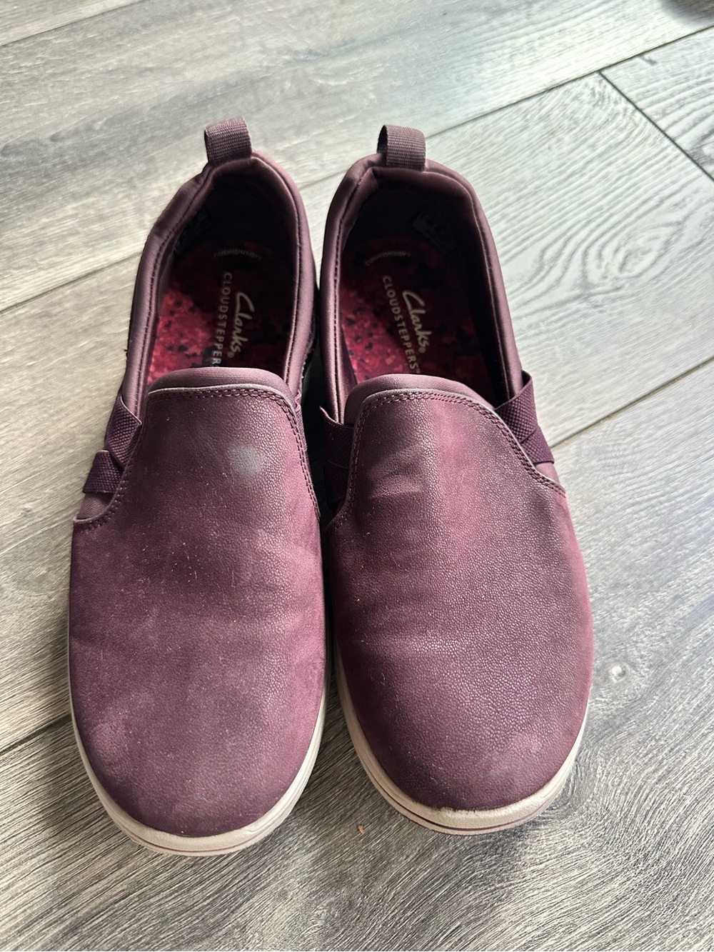 Clarks Men’s Slip-On Loafers in Burgundy